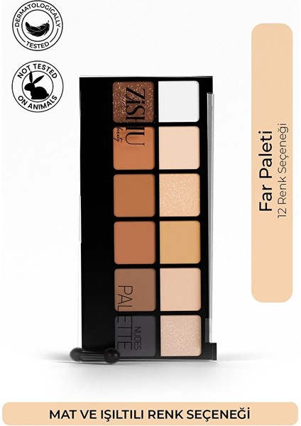 ZİSHU 12’li Mat ve Işıltılı Göz Farı Paleti