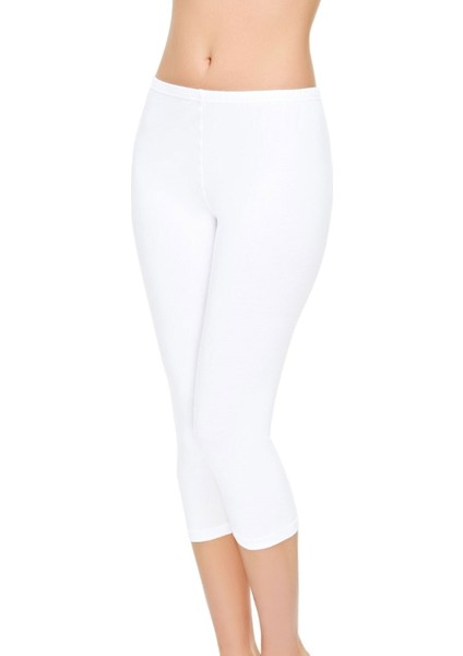 Kadın Beyaz Modal Pamuk Kapri Etek Altı Tayt Yeni Sezon