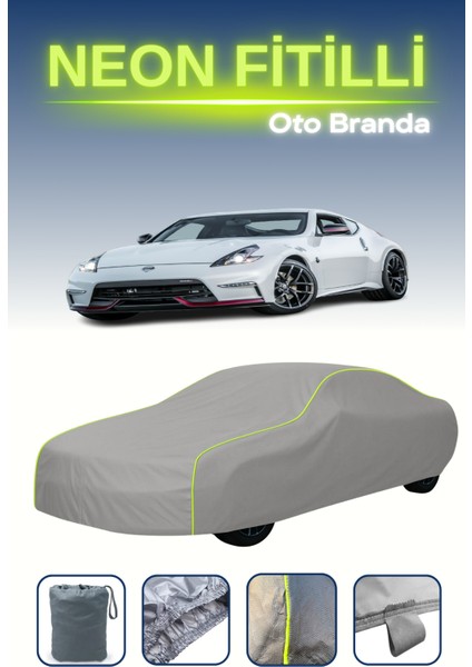 Gri [nissan 370Z Nismo 2014 - 2021] Uyumlu Neon Fitilli Araba Brandası, Su ve Toz Geçirmez