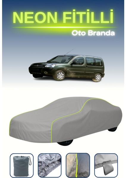 Gri [citroen Berlingo X-Tr 2006 - 2008] Uyumlu Neon Fitilli Araba Brandası, Su ve Toz Geçirmez