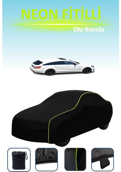 Siyah [mercedes Cls Amg Shooting Brake 2012 - 2021] Neon Fitilli Araba Brandası, Su ve Toz Geçirmez