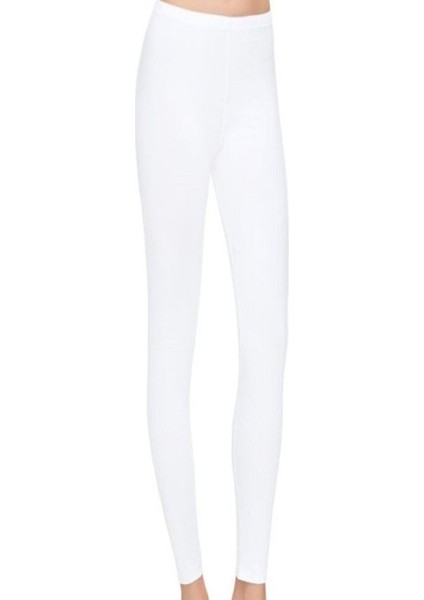 Kadın Beyaz Modal Elastan Uzun Tayt Elt Yeni Sezon