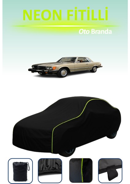Siyah [mercedes Slc (C107) 1972 - 1981] Uyumlu Neon Fitilli Araba Brandası, Su ve Toz Geçirmez