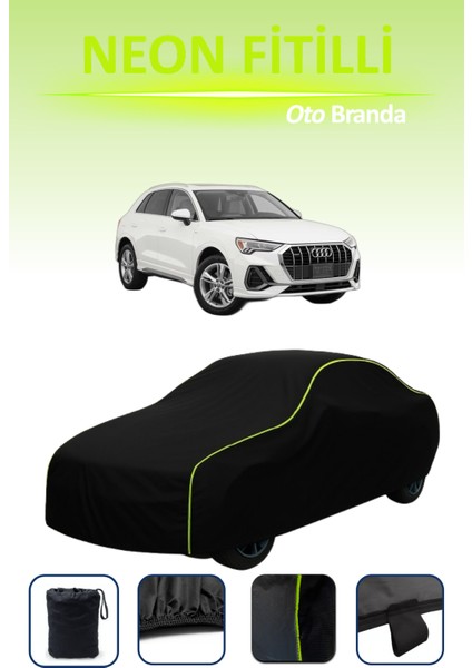 Siyah [audi Q3] Uyumlu Neon Fitilli Araba Brandası, Su ve Toz Geçirmez