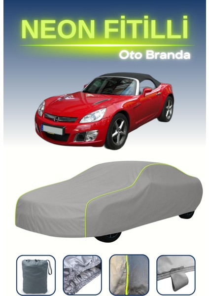 Gri [opel Gt] Uyumlu Neon Fitilli Araba Brandası, Su ve Toz Geçirmez