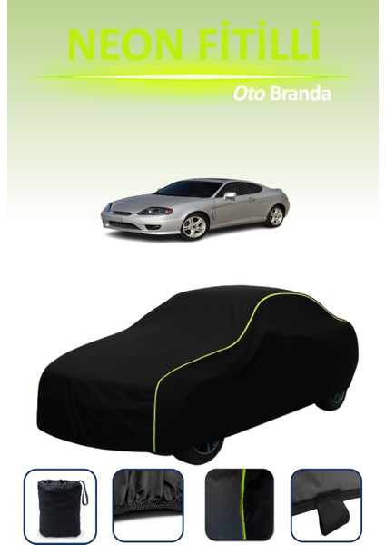 Siyah [hyundai Coupe / Tiburon 2004 - 2007] Uyumlu Neon Fitilli Araba Brandası, Su ve Toz Geçirmez