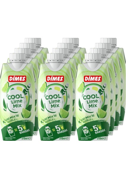 Cool Lime Mix Meyve Suyu 310 ml Şekersiz 12'li Ekonomik Paket Ferah Limon Aromalı fiyatları