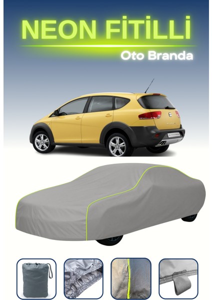 Gri [seat Altea Freetrack] Uyumlu Neon Fitilli Araba Brandası, Su ve Toz Geçirmez