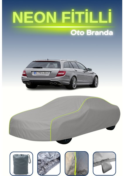 Gri [mercedes C 63 Amg T-Modell (S204) 2011 - 2014] Neon Fitilli Araba Brandası, Su ve Toz Geçirmez