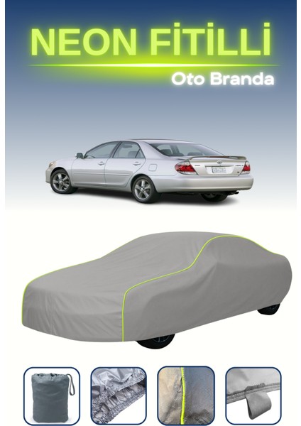 Gri [toyota Camry 2001 - 2004] Uyumlu Neon Fitilli Araba Brandası, Su ve Toz Geçirmez