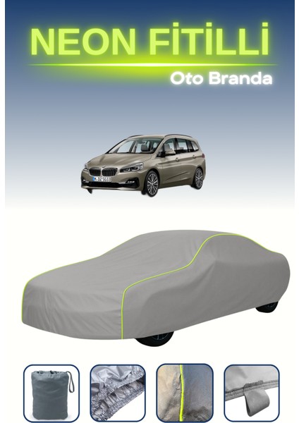 Gri [bmw 2 Series Gran Tourer] Uyumlu Neon Fitilli Araba Brandası, Su ve Toz Geçirmez