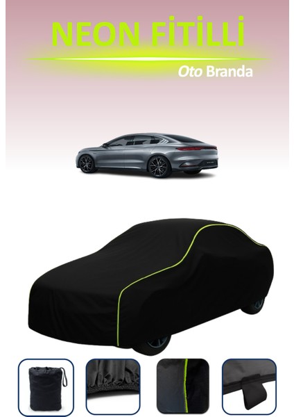 Siyah [byd Han] Uyumlu Neon Fitilli Araba Brandası, Su ve Toz Geçirmez