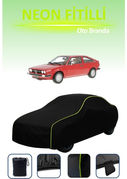 Siyah [alfa Romeo Alfasud Sprint 1976 - 1983] Uyumlu Neon Fitilli Araba Brandası Su ve Toz Geçirmez