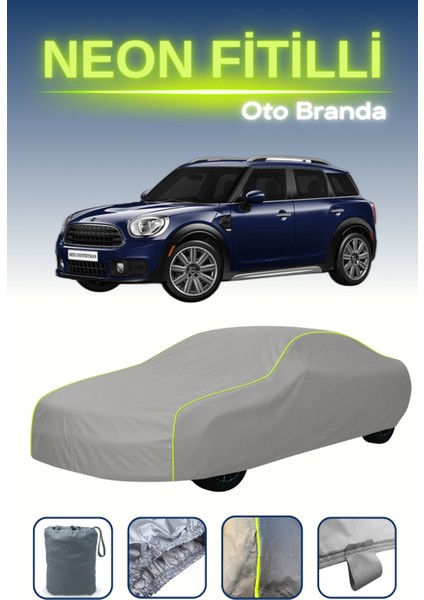 Gri [mini Cooper Countryman] Uyumlu Neon Fitilli Araba Brandası, Su ve Toz Geçirmez