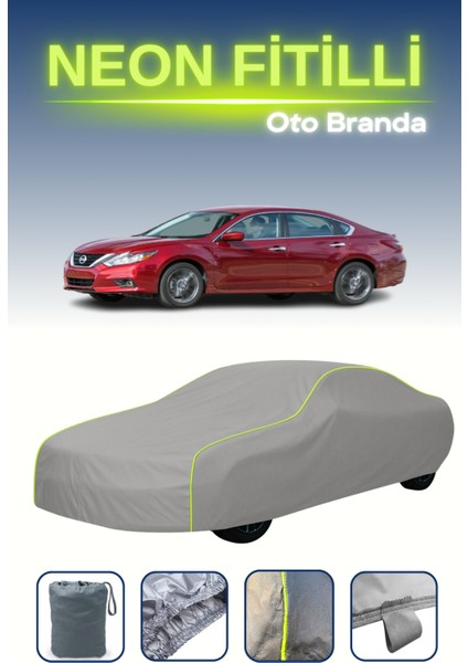 Gri [nissan Altima 2018 - 2021] Uyumlu Neon Fitilli Araba Brandası, Su ve Toz Geçirmez