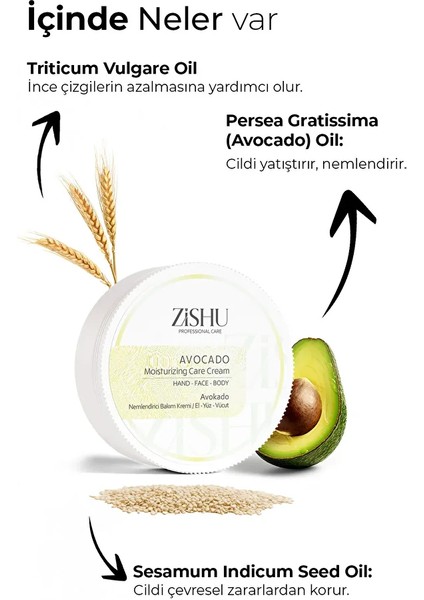 ZİSHU Avokado Nemlendirici Krem – El, Yüz ve Vücut - 175ml modelleri