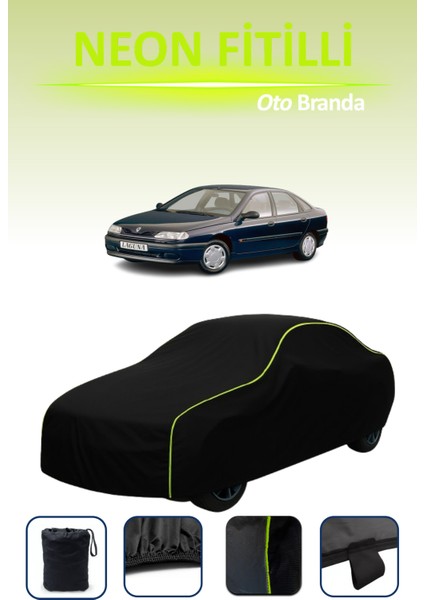 Siyah [renault Laguna 1994 - 1998] Uyumlu Neon Fitilli Araba Brandası, Su ve Toz Geçirmez