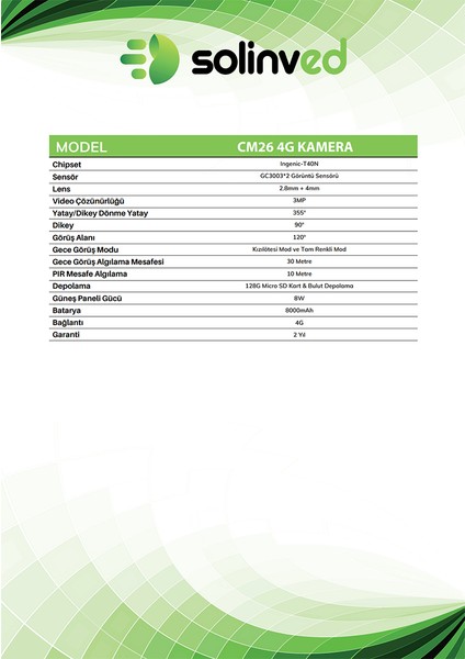 Güneş Enerjili Ptz 4g Kamera - cm 26 fiyatları