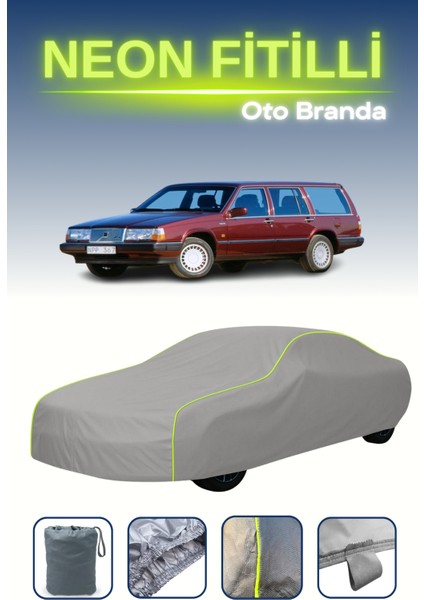 Gri [volvo 760 Estate 1985 - 1990] Uyumlu Neon Fitilli Araba Brandası, Su ve Toz Geçirmez