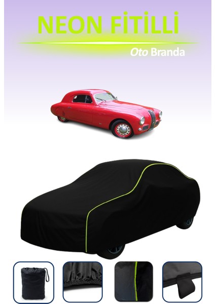 Siyah [fiat 1100 S 1947 - 1950] Uyumlu Neon Fitilli Araba Brandası, Su ve Toz Geçirmez