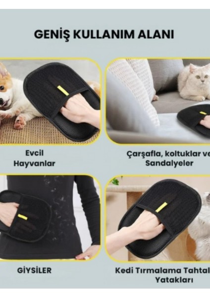 2ADET Vetrisil Çift Taraflı Statik Kedi Köpek Tüy Temizleme Eldiveni Giysiler Mobilyalar Halılar
