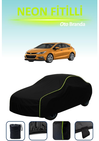 Siyah [chevrolet Cruze Hatchback] Uyumlu Neon Fitilli Araba Brandası, Su ve Toz Geçirmez