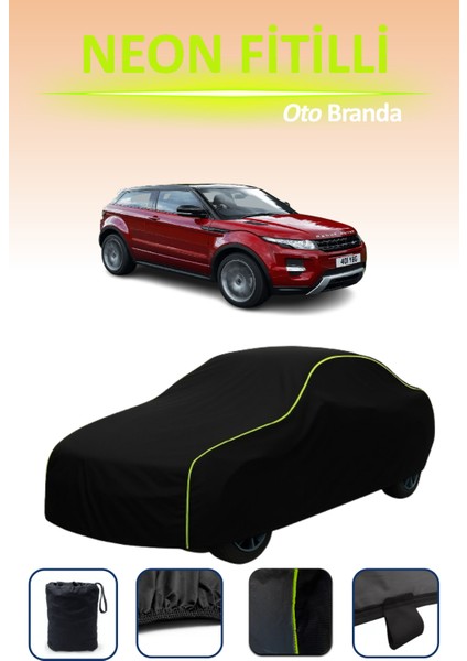 Siyah [land Rover Range Rover Evoque Coupe 2011 - 2015] Neon Fitilli Araba Branda Su Toz Geçirmez