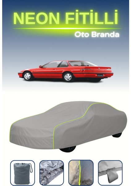 Gri [honda Prelude 3] Uyumlu Neon Fitilli Araba Brandası, Su ve Toz Geçirmez