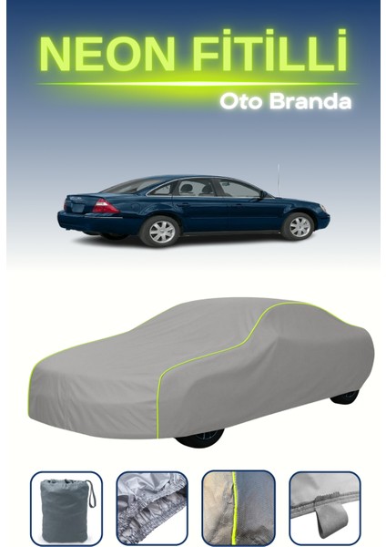 Gri [ford Five Hundred] Uyumlu Neon Fitilli Araba Brandası, Su ve Toz Geçirmez