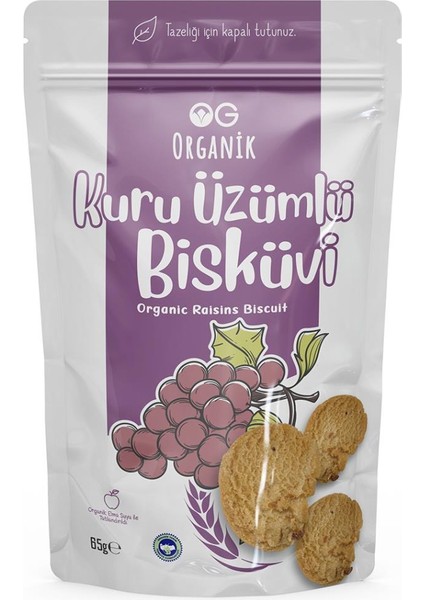 Organik Üzümlü Bisküvi 65 Gr