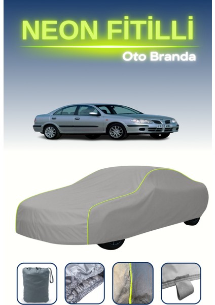 Gri [nissan Almera / Pulsar 4 Kapılı 2000 - 2007 ] Neon Fitilli Araba Brandası, Su ve Toz Geçirmez
