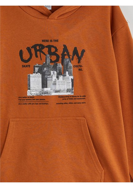 Lcw Kids Kahverengi Kapüşonlu Erkek Çocuk Sweatshirt modelleri