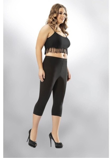 Kadın Düz Capri Tayt Battal