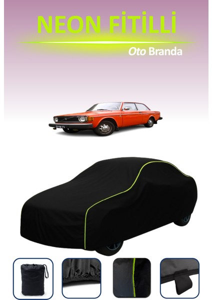 Siyah [volvo 142 1967 - 1974] Uyumlu Neon Fitilli Araba Brandası, Su ve Toz Geçirmez