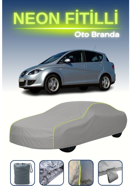 Gri [seat Toledo 3] Uyumlu Neon Fitilli Araba Brandası, Su ve Toz Geçirmez