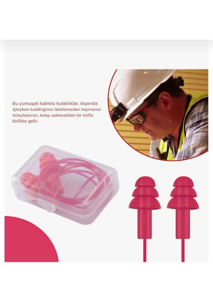 Kulak Tıkacı 23 Db Yıkanabilir Ipli Ses Önleyici Yüzme Su Kaçma Kulak Koruyucu (5 Adet) fiyatları