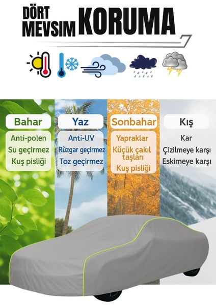 Gri [opel Corsa E 5-Door] Uyumlu Neon Fitilli Araba Brandası, Su ve Toz Geçirmez fiyatları
