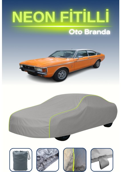 Gri [ford Granada Coupe] Uyumlu Neon Fitilli Araba Brandası, Su ve Toz Geçirmez
