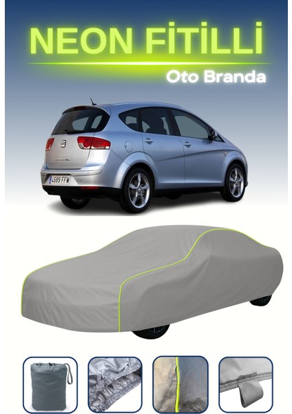Gri [seat Altea 2004 - 2009] Uyumlu Neon Fitilli Araba Brandası, Su ve Toz Geçirmez