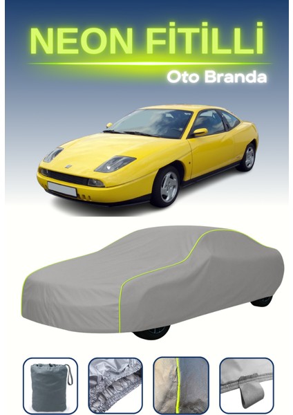 Gri [fiat Coupe 1994 - 2000] Uyumlu Neon Fitilli Araba Brandası, Su ve Toz Geçirmez