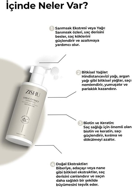 ZİSHU Sarımsak Özlü Şampuan – Saç Dökülmesine Karşı 400 ml modelleri