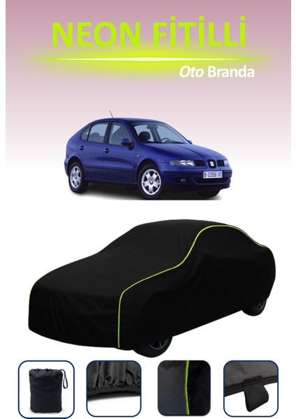 Siyah [seat Leon Cupra 4 2001 - 2002] Uyumlu Neon Fitilli Araba Brandası, Su ve Toz Geçirmez