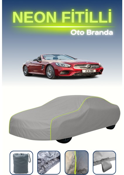 Gri [mercedes-Benz Sl] Uyumlu Neon Fitilli Araba Brandası, Su ve Toz Geçirmez
