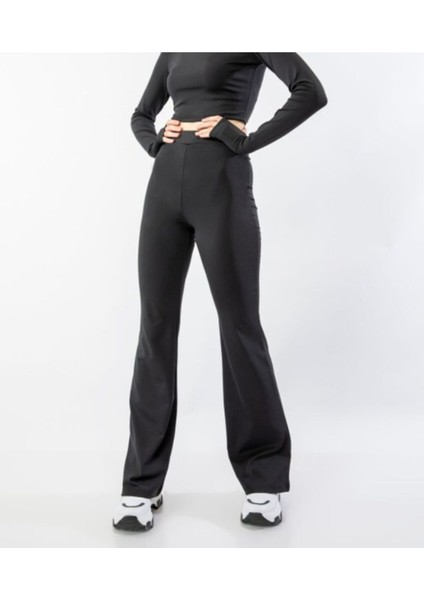 Kadın Siyah Ispanyol Tayt