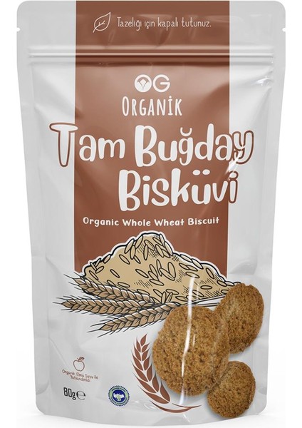 Organik Tam Buğday Bisküvi 80 gr