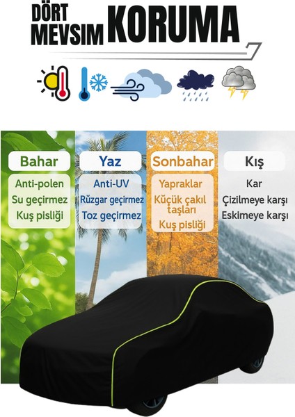 Siyah [honda Accord Tourer 2005 - 2008] Uyumlu Neon Fitilli Araba Brandası, Su ve Toz Geçirmez fiyatları