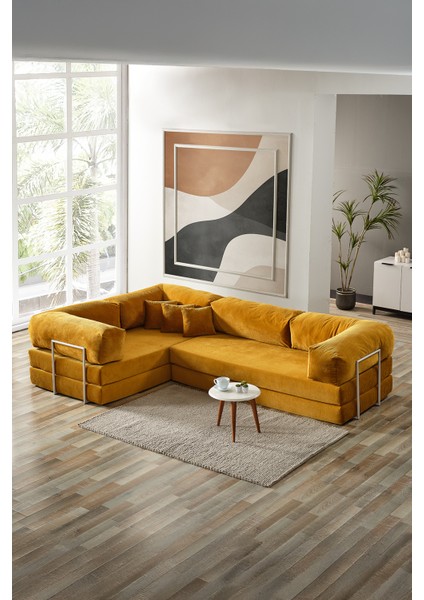 Legom Lucas Aktivite Koltuğu Yatak Olabilen Çok Amaçlı Kanepe L Koltuk Hardal