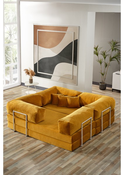 Legom Lucas Aktivite Koltuğu Yatak Olabilen Çok Amaçlı Kanepe L Koltuk Hardal modelleri