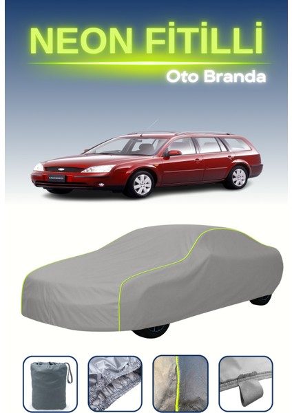 Gri [ford Mondeo Wagon 1996 - 2000] Uyumlu Neon Fitilli Araba Brandası, Su ve Toz Geçirmez