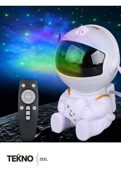 Nebula Astronot Yıldızlı Gökyüzü Projektör Galaksiler - Yıldızlar ve Gökyüzü Gece Lambası Uzaktan Kumandalı